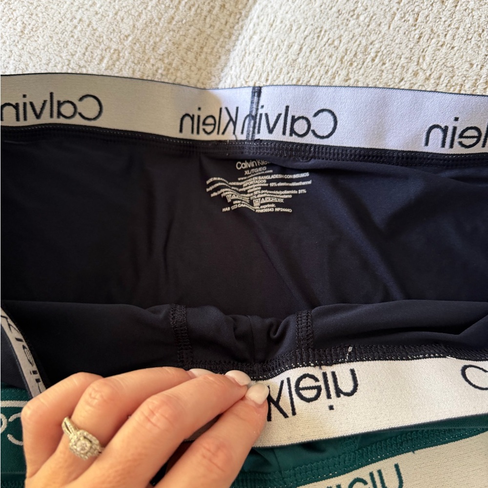 Calvin Klein Men's Boxer Briefs - Black, Teal, Navy, Red Waistband set of 10 - Picture 13 of 15